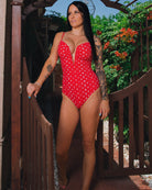 Women's Supreme One Piece Swimsuit - Red, White, & Bougie | Dixxon Flannel Co.