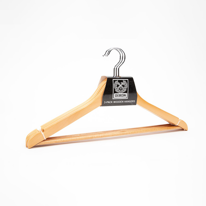 Dixxon 3pk Natural Wood Hangers - Square Crest