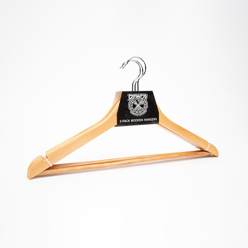 Dixxon 3pk Natural Wood Hangers - Party Crest