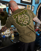 Party Crest T-Shirt - O.D. Green & Tan - Dixxon Flannel Co.