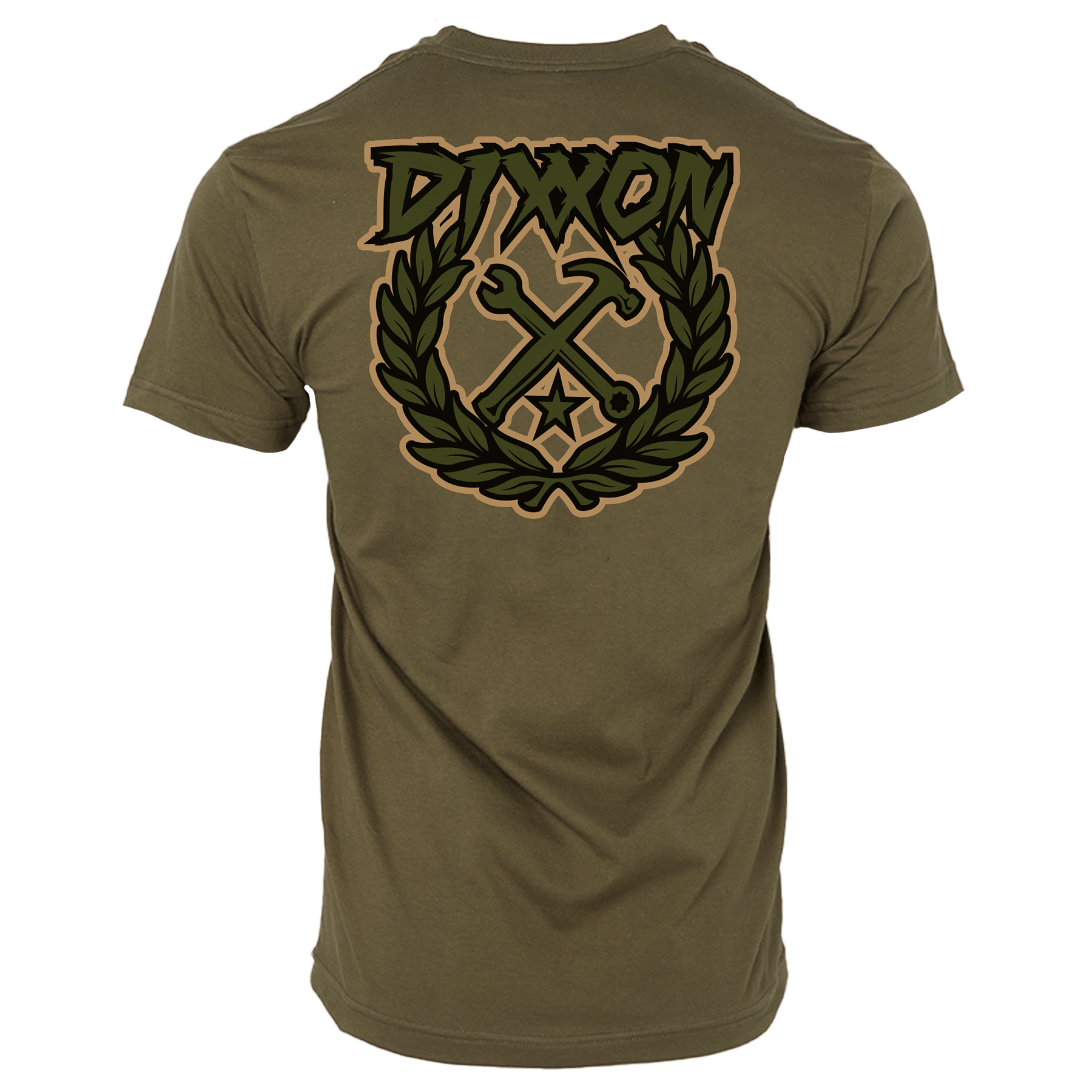 Party Crest T-Shirt - O.D. Green & Tan - Dixxon Flannel Co.