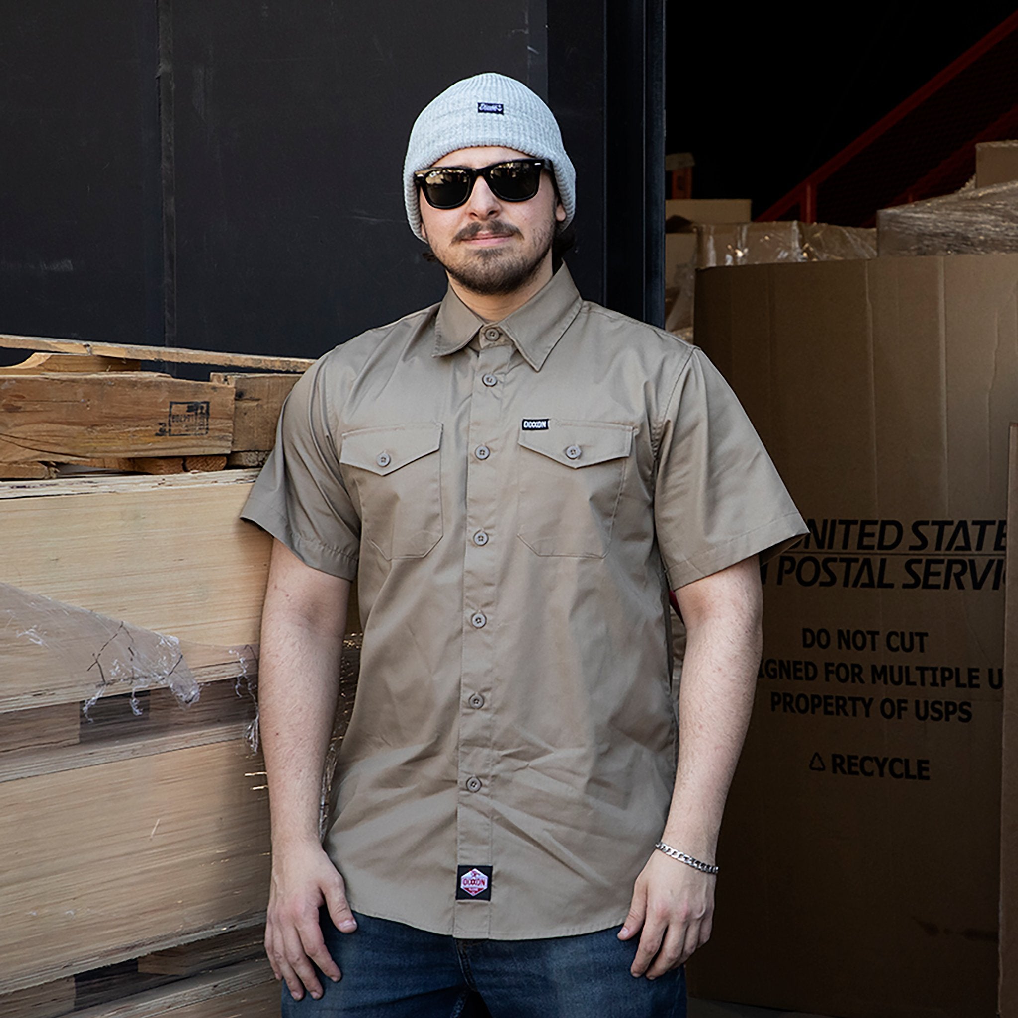 Dixxon WorkForce Short Sleeve Work Shirt - Khaki – DIXXON UK