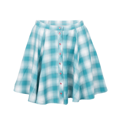 Flannel top white skirt