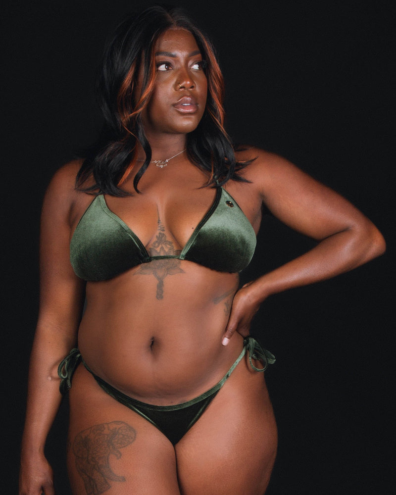 Women's Velvetini String Bikini Top - Green - Dixxon Flannel Co.